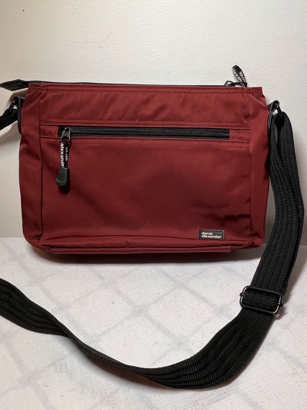 Derek Alexander burgundy Messenger Crossbody Bag with Adjustable Strap